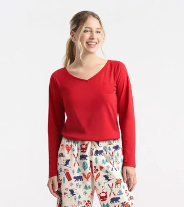 Little Blue House Red Women's Long Sleeve Tee in a Bag